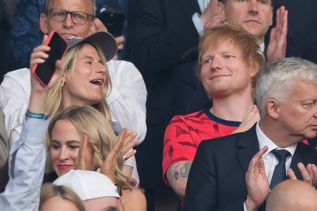 Football, men, season 2023 24, UEFA Euro EM 2024, final in Berlin, Spain England, singer Ed Sheeran , 14 07 2024, Copyright: xSebastianxRäppold MatthiasxKochx