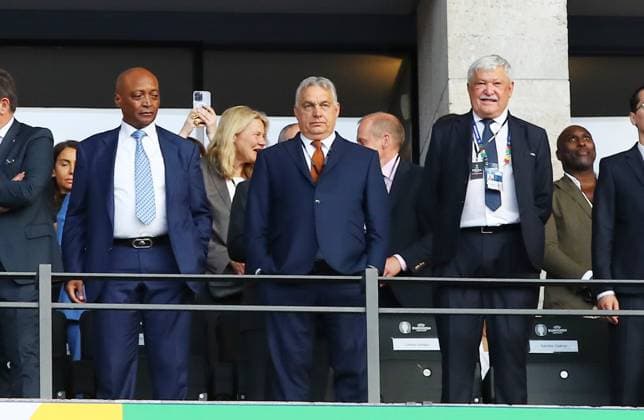Spain England UEFA EURO 2024 Final Berlin, 14 07 2024, Olympiastadion, UEFA EURO 2024 Germany, Final, Spain ESP England ENG , In the picture welcoming the teams Hungarys President Viktor Orban ,
