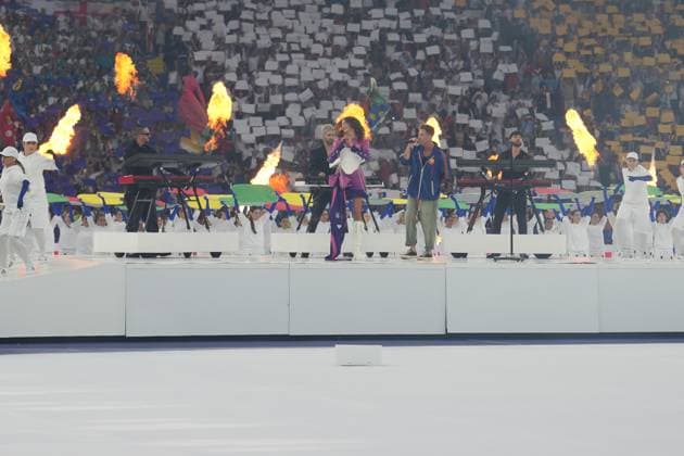 EURO 2024 closing ceremony with performance by One Republic and Leonie with We™re on fire Berlin 14 07 2024 Spain vs England, M51, EURO2024 final, Olympiastadion Berlin