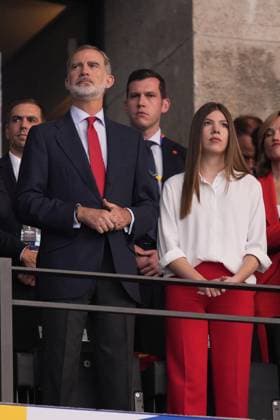 King Felipe VI of Spain and Sophie during a final match between Spain and England at the Euro 2024 soccer tournament in Berlin at Olympiastadium, Germany, Sunday, July 14, 2024 - Soccer .  Copyright: xFabioxFerrari LaPressex