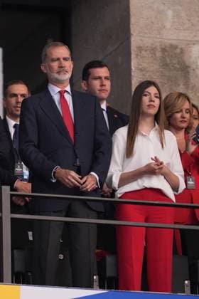 King Felipe VI of Spain and Sophie during a final match between Spain and England at the Euro 2024 soccer tournament in Berlin at Olympiastadium, Germany, Sunday, July 14, 2024 - Soccer .  Copyright: xFabioxFerrari LaPressex