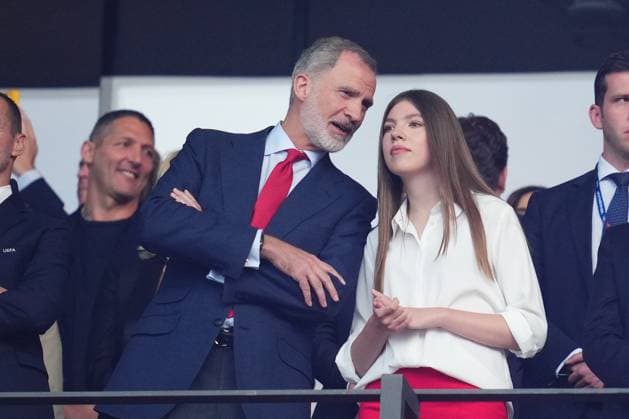GER: Spain v England. UEFA EURO, EM, Europameisterschaft,Fussball 2024 Final King of Spain Felipe VI with his daughter during the UEFA Euro 2024 match between Spain and England, Final, played at Olympiastadion on July 14, 2024 in Berlin, Germany. kpng Copyright: xBaguxBlancox xPRESSINPHOTOx PS_240714_ESP_ENG_033