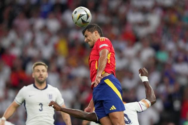 Spain s Rodri during the Euro 2024 soccer match between Spain and England at the Olympiastadion, Berlin , Germany - Sunday , July 14 , 2024. - Soccer .  Copyright: xSpada LaPressex