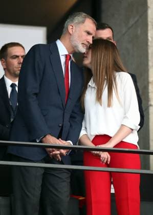 14 07 2024, xtgx, European Football Championship 2024 Final, Spain England emspor, v l Felipe VI King of Spain and daughter Sofia UEFA REGULATIONS PROHIBIT ANY USE OF PHOTOGRAPHS as IMAGE SEQUENCES and or QUASI VIDEO Berlin