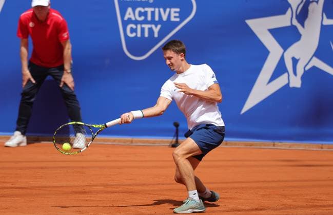 Tennis Men ATP, Tennis Men Tour 500 European Open Hamburg, Hamburg Open ATP 500 2024 Qualifying Round , 14 07 2024, Ugo Blanchet FRA plays a forehand Copyright: FernandoxSoares