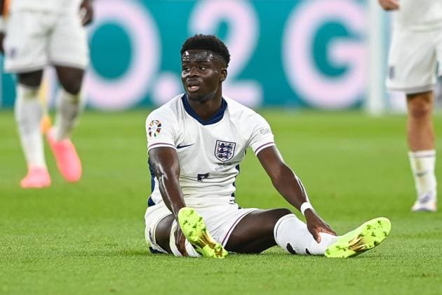 Football, Men, Season 2023 24, UEFA Euro EM 2024, Final in Berlin, Spain England, Bukayo Saka England , 14 07 2024, Copyright: xSebastianxRäppold MatthiasxKochx