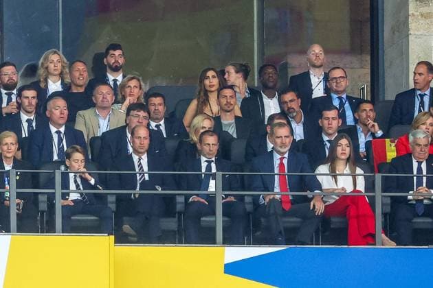 l r William, Prince of Wales with son George, UEFA President Aleksander Ceferin, King Felipe VI with daughter Princess Leonor, Spain vs England, Football, UEFA Euro 2024, Final, 14 07 2024 Berlin Berlin Germany Copyright: xkolbert-press ChristianxKolbertx
