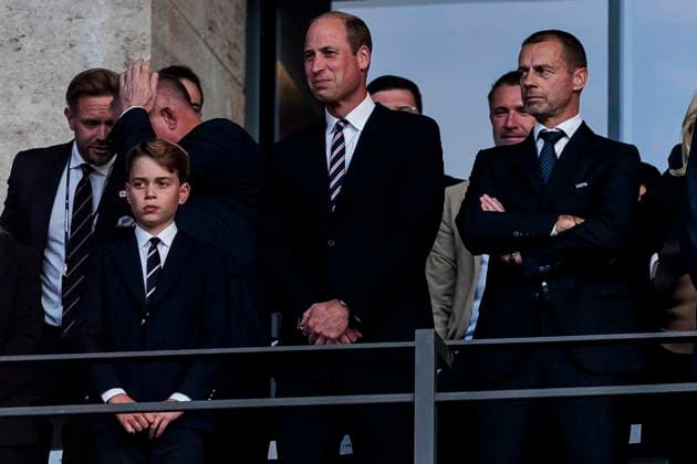 UEFA EURO 2024 Final Spain England 14 07 2024 Prince William with son George Alexander Louis, on the right UEFA President Aleksandar Ceferin UEFA EURO 2024 Final Spain England Olympiastadion, Berlin on 14 07 2024 Copyright: xBEAUTIFULxSPORTS Wunderlx
