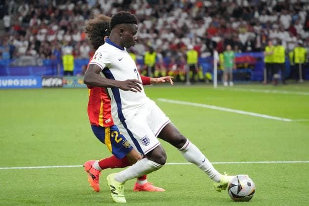 Duel Bukayo Saka England, 07 vs Marc Cucurella Spain Spain, 24 Berlin 14 07 2024 Spain vs England, M51, EURO2024 Final, Olympiastadion Berlin