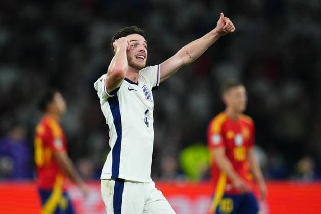 GER: Spain v England. UEFA EURO, EM, Europameisterschaft,Fussball 2024 Final Declan Rice of England during the UEFA Euro 2024 match between Spain and England, Final, played at Olympiastadion on July 14, 2024 in Berlin, Germany. kpng Copyright: xBaguxBlancox xPRESSINPHOTOx PS_240714_ESP_ENG_100