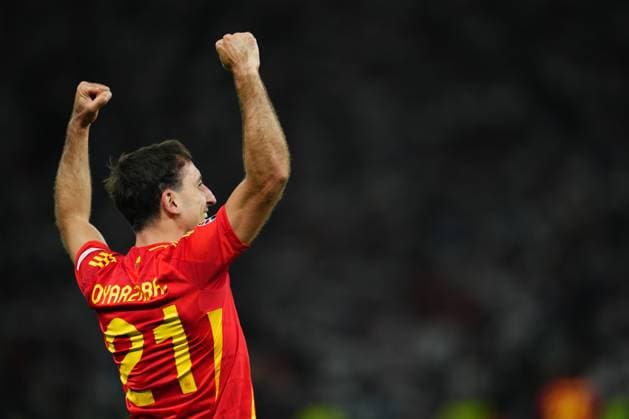 GER: Spain v England. UEFA EURO, EM, Europameisterschaft,Fussball 2024 Final Mikel Oyarzabal of Spain celebrates the 2-1 during the UEFA Euro 2024 match between Spain and England, Final, played at Olympiastadion on July 14, 2024 in Berlin, Germany. kpng Copyright: xBaguxBlancox xPRESSINPHOTOx PS_240714_ESP_ENG_106