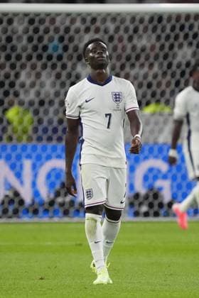 Bukayo Saka England, 07 disappointed Berlin 14 07 2024 Spain vs England, M51, EURO2024 Final, Olympiastadion Berlin