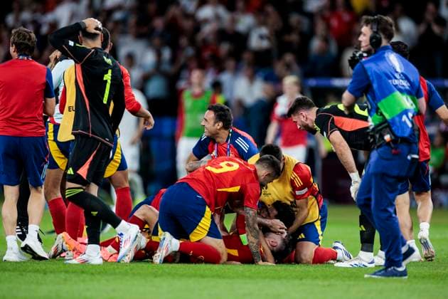 UEFA EURO 2024 Final Spain England 14 07 2024 Spain cheers after the final whistle UEFA EURO 2024 Final Spain England Olympiastadion, Berlin on 14 07 2024 Copyright: xBEAUTIFULxSPORTS Wunderlx