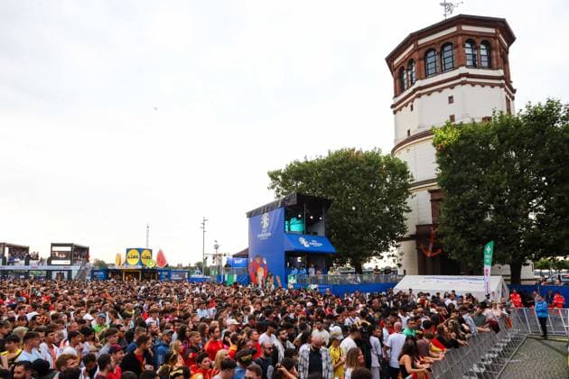 Fan Zone Burgplatz in Düsseldorf Public Viewing UEFA EURO 2024 Fianel Spain vs. England 14 07 2024 Fan Zone Burgplatz in Düsseldorf Public Viewing UEFA EURO 2024 Fianel Spain vs. England on 14 07 2024, Düsseldorf Copyright: xBEAUTIFULxSPORTS KennyxBeelex