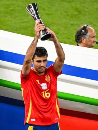 BERLIN - Rodri of Spain is the best player of the tournament during the UEFA EURO, EM, Europameisterschaft,Fussball 2024 Final match between Spain and England at the Olympiastadion on July 14, 2024 in Berlin, Germany. ANP Hollandse Hoogte UEFA EURO 2024 FINAL 2024 xVIxANPxSportx xGerritxvanxKeulenxIVx 503486086 originalFilename: 503486086.jpg