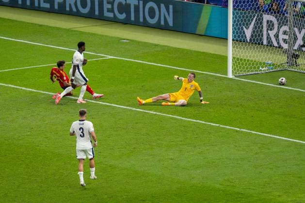 Football Berlin 14 07 2024 UEFA Euro 2024 Final England ENG Spain ESP Goal for 1 2 by Mikel Oyarzabal Spain, No 21