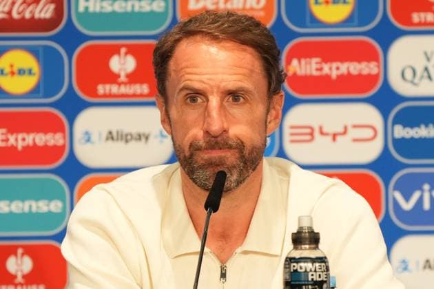 Coach Gareth Southgate England in the press conference Berlin 14 07 2024 Spain vs England, M51, EURO2024 Final, Olympiastadion Berlin