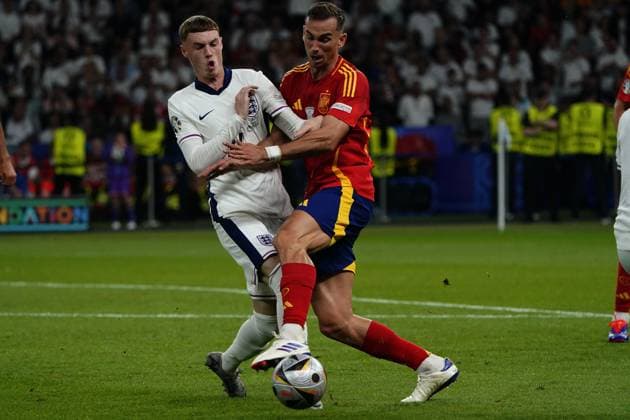 Euro2024, Euro 2024, Football UEFA Final ,Final , Spain England , Olympiastadion, Berlin Cole Palmer, England Fabian Ruiz , Spain,