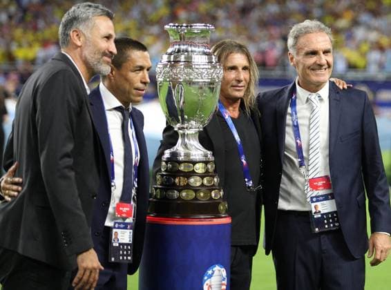 Oscar Ruggeri, Claudio Caniggia, Mario Yepes and Ivan Cordoba ARGENTINA VS COLOMBIA Date 14 07 2024 Description FINAL COPA AMERICA UNITED STATES Copyright: xxDanielFerrarix