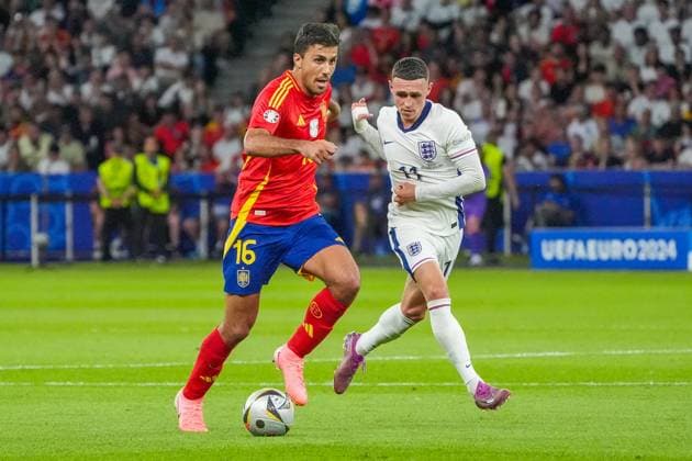 Rodri Spain Spain, 16 vs Phil Foden England, 11 Berlin 14 07 2024 Spain vs England, M51, EURO2024 Final, Olympiastadion Berlin