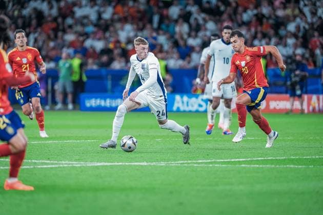 EURO 2024 - Final: Spain vs. England Cole Palmer in action during the EURO 2024 Final match between Spain and England on 14 July 2024, at Olympic Stadium Berlin, in Berlin, Germany Berlin Olympic Stadium Berlin Germany Copyright: xAlexandraxFechetex DSC00768