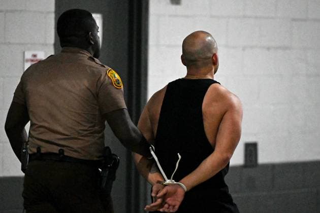 14th July 2024: Miami Gardens, Florida, USA: Fans of Argentina and Col& xf4;mbia, arrested for a pre-game riot Copa America Finals match between Columbia and Argentina at Hard Rock Stadium in Miami Gardens, Fla.  ActionPlus12668374 RodrigoxCaillaud