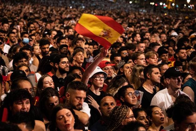 EURO 2024, final, Spain - England, public viewing in Barcelona