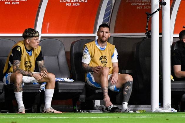 2024-07-15 Argentina v Colombia - CONMEBOL Copa America USA 2024 MIAMI GARDENS, UNITED STATES - JULY 15: Lionel Messi of Argentina during the CONMEBOL Copa America USA 2024 match between Argentina and Colombia at Hard Rock Stadium on July 15, 2024 in Miami Gardens, United States. (Photo by Pablo Morano BSR Agency) Miami Gardens United States Content not available for redistribution in The Netherlands directly or indirectly through any third parties. Copyright: xBSRxAgencyx