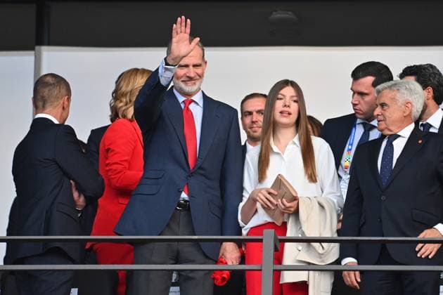 King Felipe VI of Spain and daughter Sofia FINAL Spain ESP England ENG 2 1 on 14 07 2024, Olympiastadion Berlin Football UEFA EURO 2024 GERMANY from 14 06 2024 14 07 2024