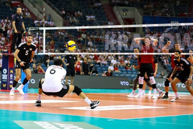 XXI Memorial Of Hubert Jerzy Wagner In Krakow Germany (red) is playing against Egypt (black) in a volleyball match at Tauron Arena Krakow during the 21st Hubert Jerzy Wagner Memorial in Krakow, Poland, on July 14, 2024. The Hubert Jerzy Wagner Memorial is one of the largest and most prestigious friendly volleyball tournaments in the world. The annual international tournament is dedicated to the memory of the most outstanding volleyball coach in the history of our country, Hubert Jerzy Wagner. Krakow Poland  Copyright: xKlaudiaxRadeckax originalFilename:radecka-xximemor240714_npenV.jpg