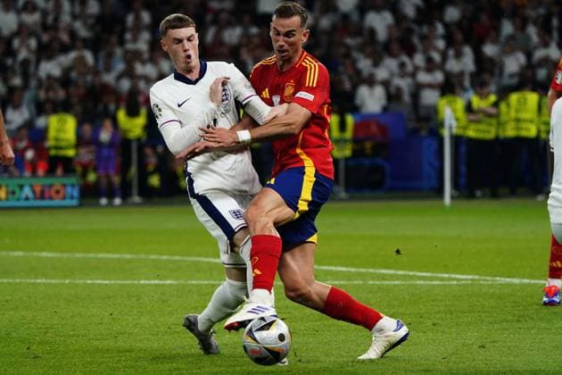 Euro2024, Euro 2024, Football UEFA Final ,Final , Spain England , Olympiastadion, Berlin Cole Palmer, England Fabian Ruiz , Spain,