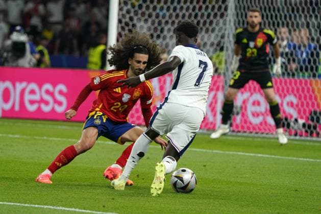 Euro2024, EM 2024, Football UEFA Final ,Final , Spain England , Olympiastadion, Berlin Marc Cucurella , Spain, Bukayo Saka England