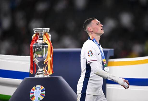 Football Euro 2024 Final 14 07 2024 Spain England Disappointment England Phil Foden misses out on European Championship trophy