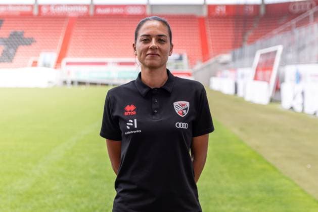 Head coach Sabrina Wittmann FCI FC Ingolstadt 04 3 Liga, portrait appointment 2024 2025, FC Ingolstadt 04 season 2024 2025 photoshoot, headshot, portrait, introduction, presentation, press appointment, soccer, GER