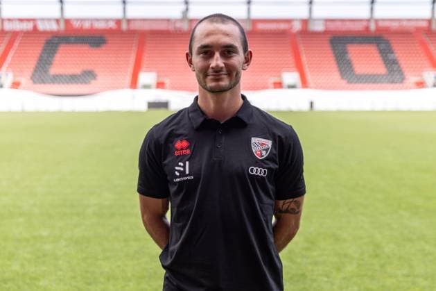 Noah Attmanspacher Physiotherapist FC Ingolstadt 04 3 Liga, portrait appointment 2024 2025, FC Ingolstadt 04 season 2024 2025 photoshoot, headshot, portrait, introduction, presentation, press appointment, soccer, GER