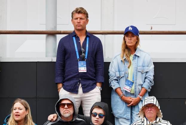 Bastad, SWEDEN 20240715 Magnus and Susanne Allbäck in the stands as Leo Borg and William Rejchtman Vinciguerra face Federico Coria, Argentina and Taro Daniel, Japan in doubles during the Nordea Open in Bastad on Monday Bastad SWEDEN x9200x  Copyright: xAdamxIhse TTx NORDEA OPEN BASTAD