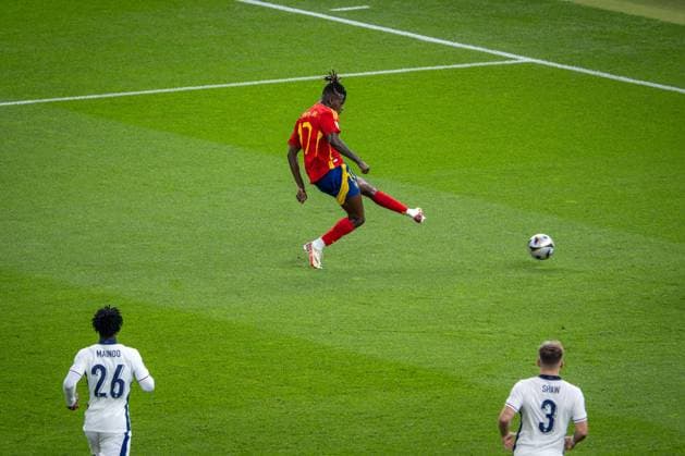 Football Berlin 14 07 2024 UEFA Euro 2024 Final England ENG Spain ESP Goal for 0 1 by Nico Williams Spain, No 17