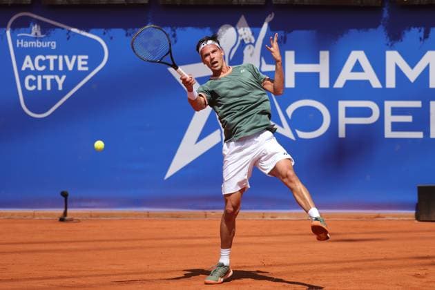Tennis Men ATP, Tennis Men Tour 500 European Open Hamburg, Hamburg Open ATP 500 2024 , 15 07 2024, Daniel Altmeier GER plays a forehand Copyright: FernandoxSoares