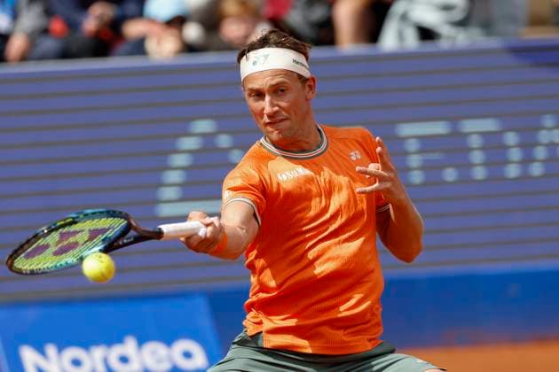 BASTAD, SWEDEN 20240715 Casper Ruud of Norway in action during his Nordea Open ATP doubles match with Rafael Nadal of Spain in Bastad, Sweden, on July 15, 2024 BASTAD SWEDEN x9200x  Copyright: xAdamxIhse TTx SWEDEN TENNIS BASTAD OPEN