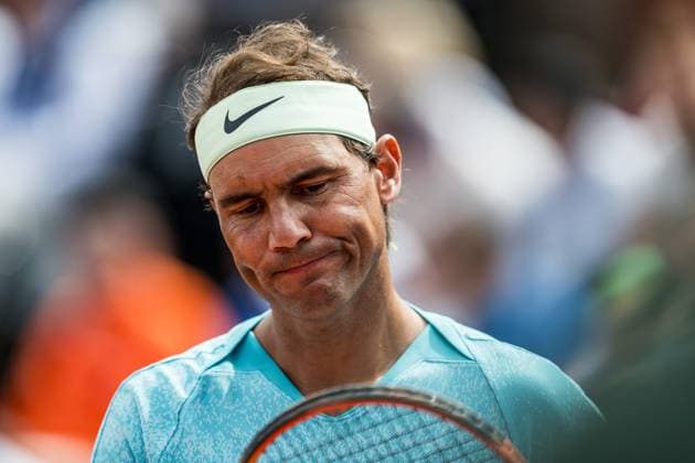 240715 Rafael Nadal of Spain looks dejected during day 1 of the Nordea Open on July 15, 2024 in Bastad Photo Niclas Jönsson BILDBYRAN COP 273 NO0282 tennis atp 250 nordea open day 1 bbeng  Copyright: NICLASxJÖNSSON BB240715NO026