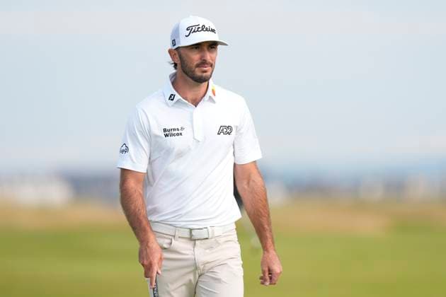 15th July 2024; Royal Troon Golf Club, Troon, South Ayrshire, Scotland; The Open Championship Practice Day; Max Homa on the first hole  ActionPlus12668459 StevenxFlynn