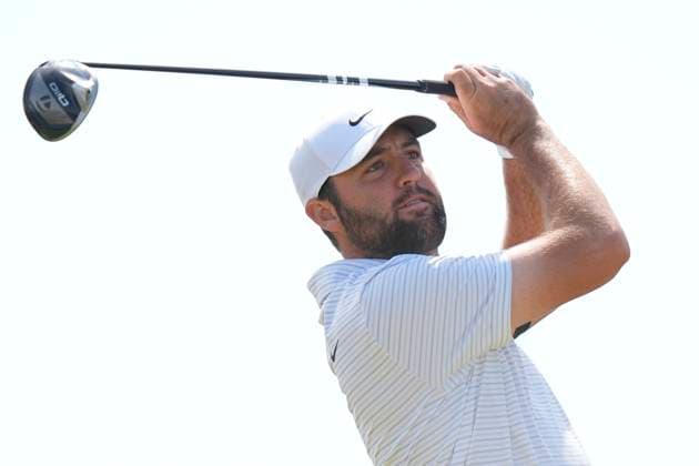 15th July 2024; Royal Troon Golf Club, Troon, South Ayrshire, Scotland; The Open Championship Practice Day; Scottie Scheffler plays from the thirteenth tee  ActionPlus12668511 StevenxFlynn