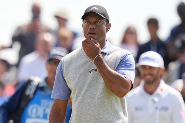 15th July 2024; Royal Troon Golf Club, Troon, South Ayrshire, Scotland; The Open Championship Practice Day; Tiger Woods walks from the seventeenth tee  ActionPlus12668530 StevenxFlynn