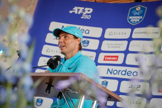 BASTAD, SWEDEN 20240715 Rafael Nadal, Spain, holds a press conference during the Nordea Open in Bastad on Monday BASTAD SWEDEN x9200x  Copyright: xAdamxIhse TTx NORDEA OPEN BASTAD