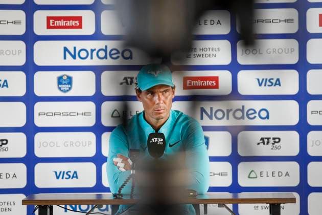 BASTAD, SWEDEN 20240715 Rafael Nadal, Spain, holds a press conference during the Nordea Open in Bastad on Monday BASTAD SWEDEN x9200x  Copyright: xAdamxIhse TTx NORDEA OPEN BASTAD