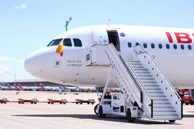 July 15, 2024, Madrid, Madrid, SPAIN: Spanish national team, Nationalteam plane arriving during the reception of the Spanish National Team as European Champions after winning in the Eurocup 2024 final against England at Adolfo Suarez Madrid-Barajas airport on July 15, 2024, in Madrid, Spain. Madrid SPAIN - ZUMAa181 20240715_zaa_a181_025 Copyright: xDennisxAgyemanx