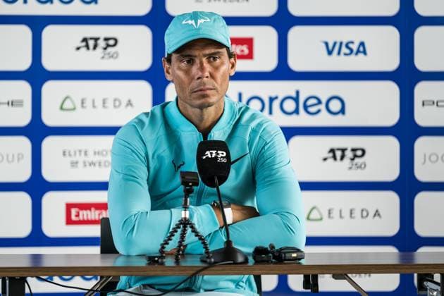 240715 Rafael Nadal of Spain during a press conference of Nordea Open on July 15, 2024 in Bastad Photo Niclas Jönsson BILDBYRAN COP 273 NO0283 tennis atp 250 nordea open press conference bbeng  Copyright: NICLASxJÖNSSON BB240715NO082