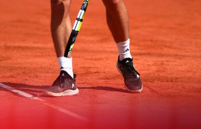 15 07 2024, xcex, GER, Hamburg, Rothenbaum, Hamburg Open ATP 500 Tour Tournament, Center Court, Maximilian Marterer GER , Adidas socks, shoes, symbolic image