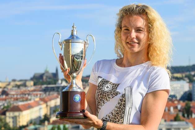 Tennis, Wimbledon, doubles winner Katerina Siniakova, photo shoot in Prague