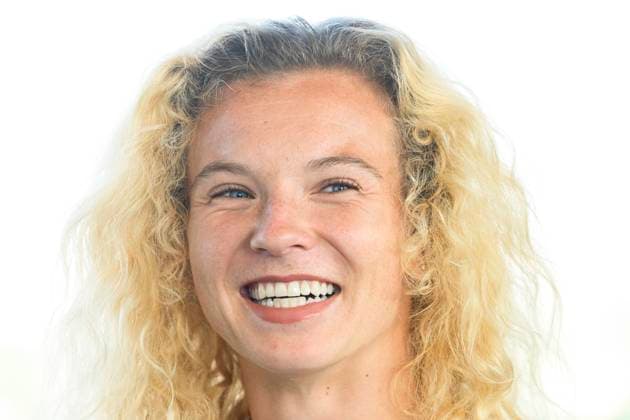 Czech tennis player Katerina Siniakova smiles during a briefing after her doubles victory at Wimbledon, on July 15, 2024, in Prague, Czech Republic. (CTKxPhoto MichalxKamaryt) CTKPhotoP2024071506099  CTKPhotoP2024071506099